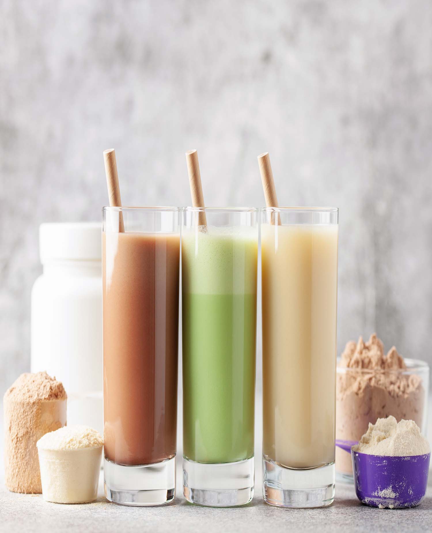 Various,Protein,Sport,Shake,And,Powder.,Fitness,Food,And,Drink.
